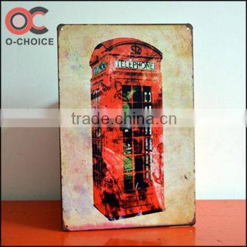 The Retro phone booth poster tin signs for home decor