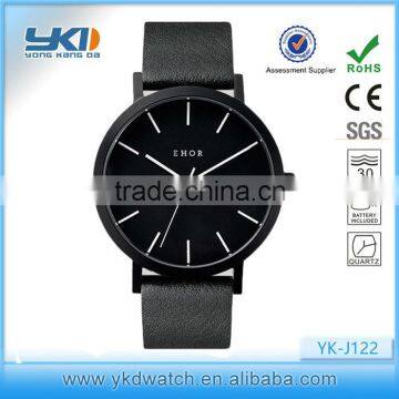 2015 mens watches with leather band black watch for man