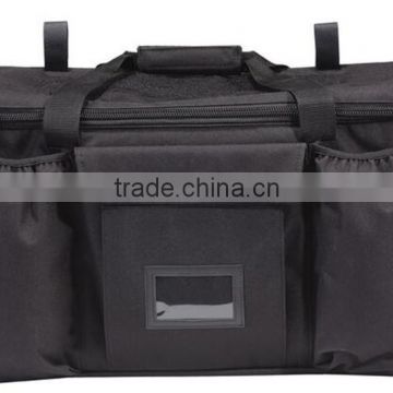 Black 600D Polyester Patrol Ready Bag With Multi Pockets And Removable Shoulder Strap