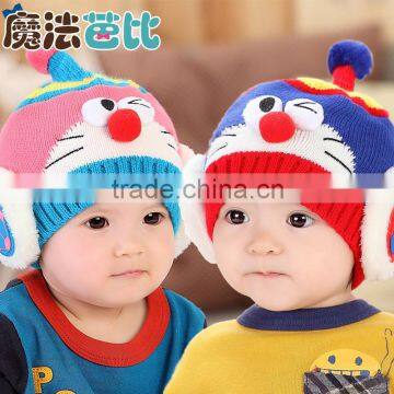 MZ3034 Cute Wool Cap Ear Flap Hat Tuque Winter Knit Crochet Beanie