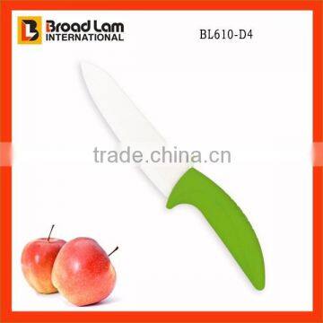 Eco-Friendly Anti-Corrision Ceramic Knife 6" Chef Knife white blade with TPR coating handle