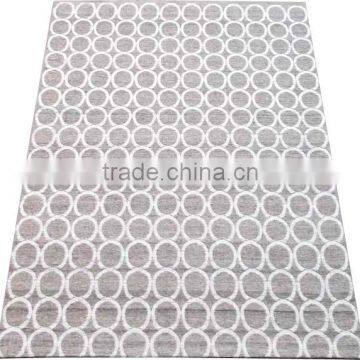 Jaquard Flat Weave Handspun Wool Rug With Canvas Backing