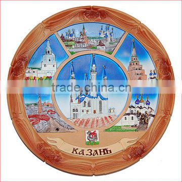 polyresin custom souvenir 3D plate Russia