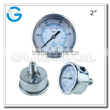 High quality 2 inch all stainless steel back entry manometer