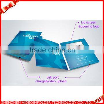 arabic advertising video message card 5 inch, custom printing video greeting card 4.3inch 256mb, 7inch lcd video brochure card