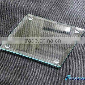 clear square beveled edge toughened tempered glass placemat