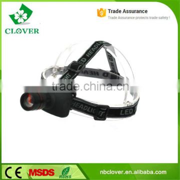 ABS material miner using 3 modes 120LM 1w led high power zoom police headlamp