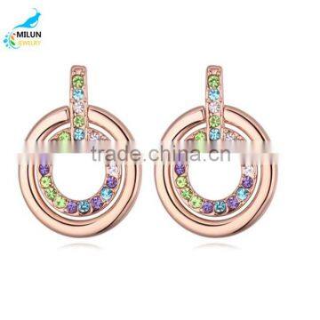 Wholesale gold-plated crystal earrings women adorn article