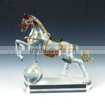 Lifelike Crafts Crystal Running Horse with Clear Ball For Friend Gifts