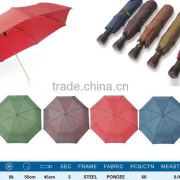 New design fashion beautiful colourful pure color automatic 3 fold umbrella in the rain