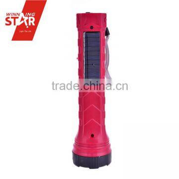 Solar Rechargeable 7+1W Bright Light LED Flashlight Torch