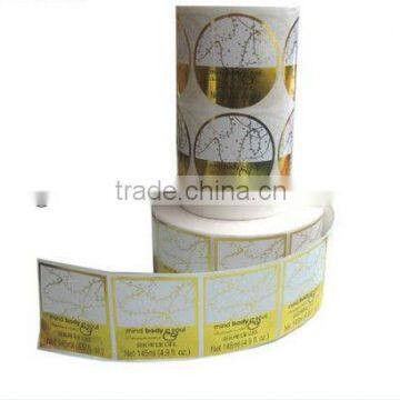 Hot foil gold bottle label