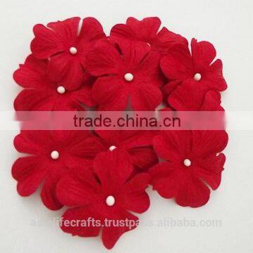 Red Jewels of Spring paper flower 6 pcs / 20 pcs / 50 pcs