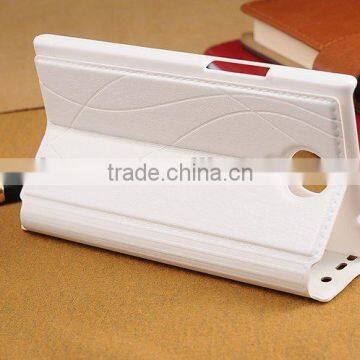 Hot-selling Open Window Leather Case Cover for Gionee Elife E7,For Gionee Elife e7 Case