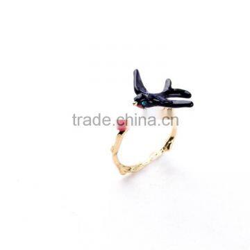 Fashion Open Ring with Bird and Heart On The Top