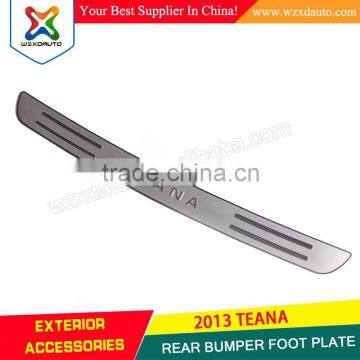 Outer Rear bumpers foot plate trunk plate boot Stainless REAR BUMPER FOOT PLATE FOR TEANA ALTIMA 2013