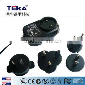 12v 2a interchangeable plug set top box power supply