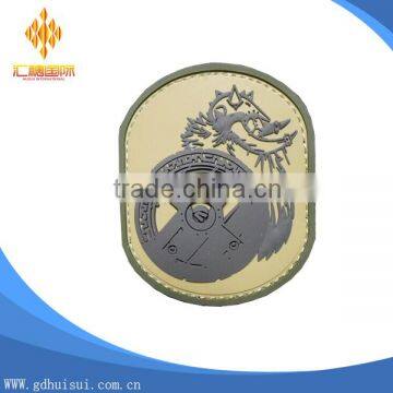 Top quality cheap embossed custom logo patch work with rubber design