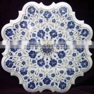 White Marble Inlaid Table Top