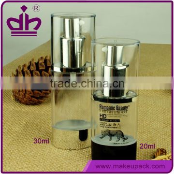 20/30ml plastic cosmetic airless pump bottle for liquid foundation