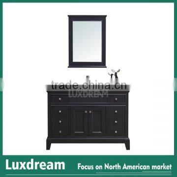 48" charcoal floor standing solid wood bathroom vanity