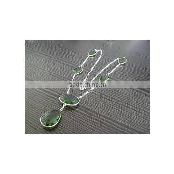 silver bezel set necklaces
