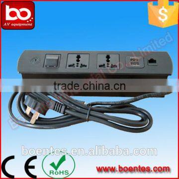 Office Partition Mount Desktop Power Outlets with USB Charger and Network for Office Electrical Socket