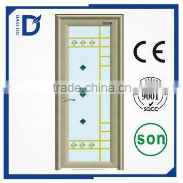 New design aluminum door waterproof galss bathroom door