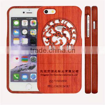 Cutomerized Logo Dragon Circle Engrave Wood Phone Case TWO PARTS for Iphone 5/5s/6/6/6+