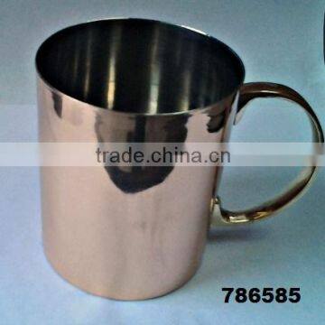 Copper Metal Straight Cup Beer Mug,Tankard With Brass Handle,Moscow Mule Mugs