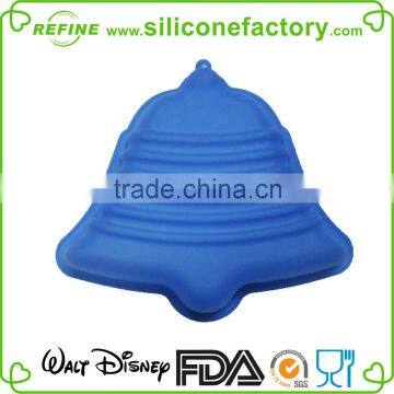 Food grade silicone christmas bell shaped cake mould for promotion