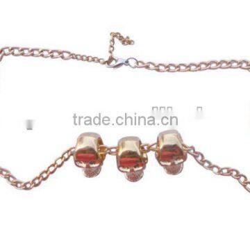 Halloween Braided Metal Crossbones Necklace