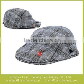 fashionable 100%cotton plaid peaked cap