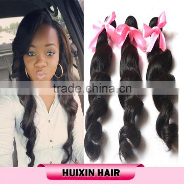 100 human hair weaving, top virgin remy peruvian hair weave, loose wave human hair