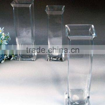 Creative Artistical Straight Clear High Quality Glass Vase for Decoration photo-5