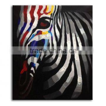 Handmade thick textured animal painting of zebra