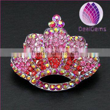 2015 Fashion Alloy Vintage Colorful Rhinestone Crown Beautiful Brooch