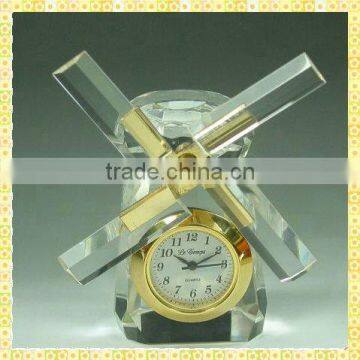 Handmade Unique Exquisite Crystal Windmill Clock For Netherland New Year Business Gifts Souvenirs