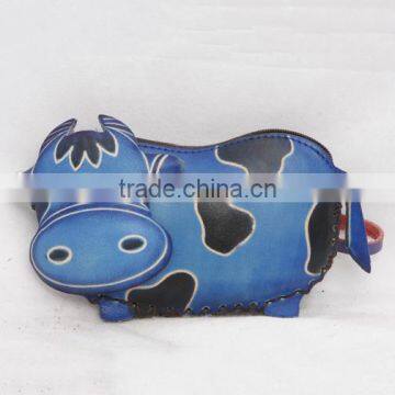 Handmade Leather Large Cow Coin Purse photo-3