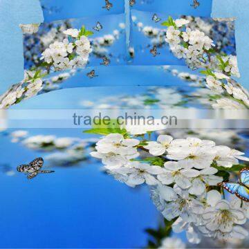 four six 3D flower tulip reactive printing king size full size twin size queen size bedding set