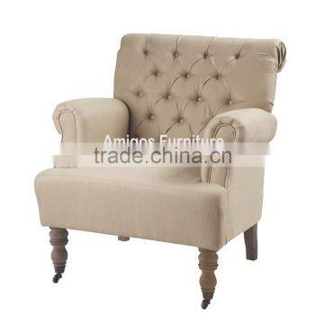 french script fabric chair