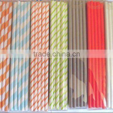 Plain Partyware Solid coloured paper straws