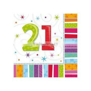 Adult Milestone Age Party Supplies 21st Birthday Party Supplies Tableware and Decorations Radiant 21st Birthday Napkins