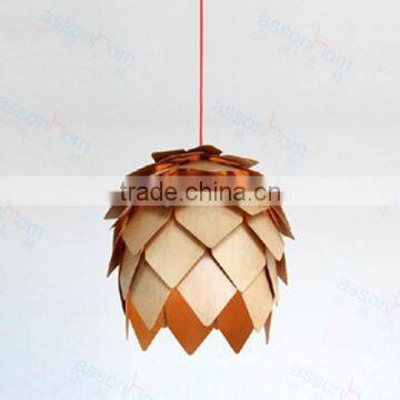 Wooden Artichoke Pendant Lamp