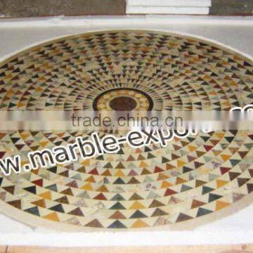 Indian Overlay Stone Mosaic Table Top