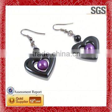 Hematite jewelry china manufacturer plain round earrings