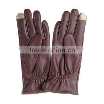 New Design Women Bluetooth Call Touch Screen PU Leather Gloves P-EWB030 photo-2