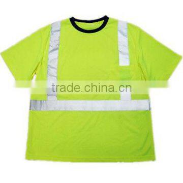 fluorescent sports shirt/reflective T-shirt/reflective tape t-shirt/safety clothing/luminous safety clothing