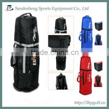 2016 new design foldable golf travel bag on wheels