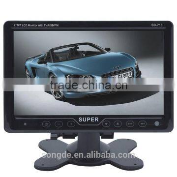 Remote Control Color lcd Car monitor 7 inch touch button car tv monitor with tv tuner